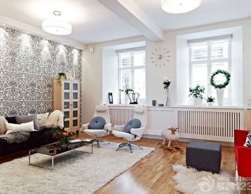 北欧风格客厅地毯贴图装修效果图片