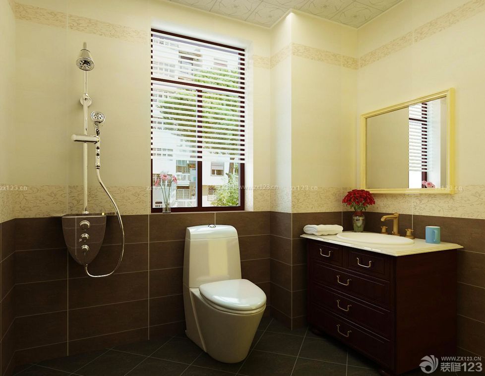2023最新中式卫生间浴室柜装修效果图大全