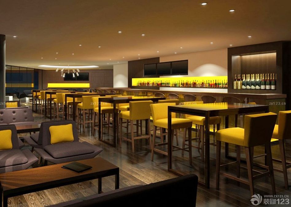 特色loft风格酒店酒吧吧台图片