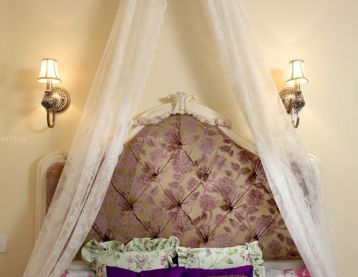 浪漫卧室床头背景墙装修效果图片