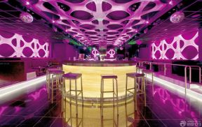 紫色酒吧吧台吊顶造型效果图