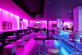 紫色酒吧吧台效果图 现代风格