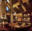 复古东南亚酒吧吧台装修台灯效果图片