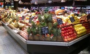 超市装修效果图 水果超市