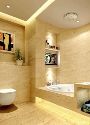90平米三室一厅装修效果图 按摩浴缸装修效果图片