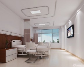 现代医院病房白色墙面装修效果图片