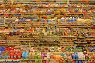大型商场超市货架摆放设计效果图