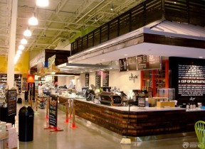 超市奶茶店装修效果图 商场设计