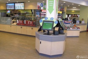 超市奶茶店装修效果图 绿色墙面装修效果图片
