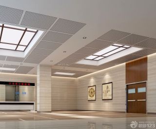 中医医院大厅吊顶设计装修效果图