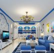 地中海风格家居客厅电视墙设计效果图