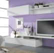 客厅电视紫色背景墙面装修效果图片
