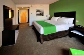 宾馆单间装修效果图 绿色墙面装修效果图片