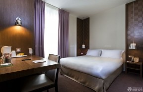 宾馆效果图 紫色窗帘装修效果图片
