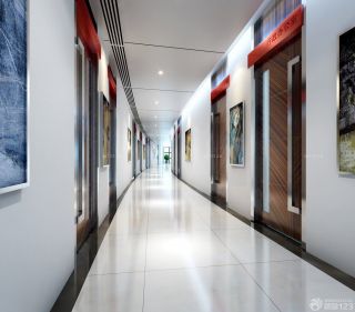 现代办公室走廊设计效果图片2023