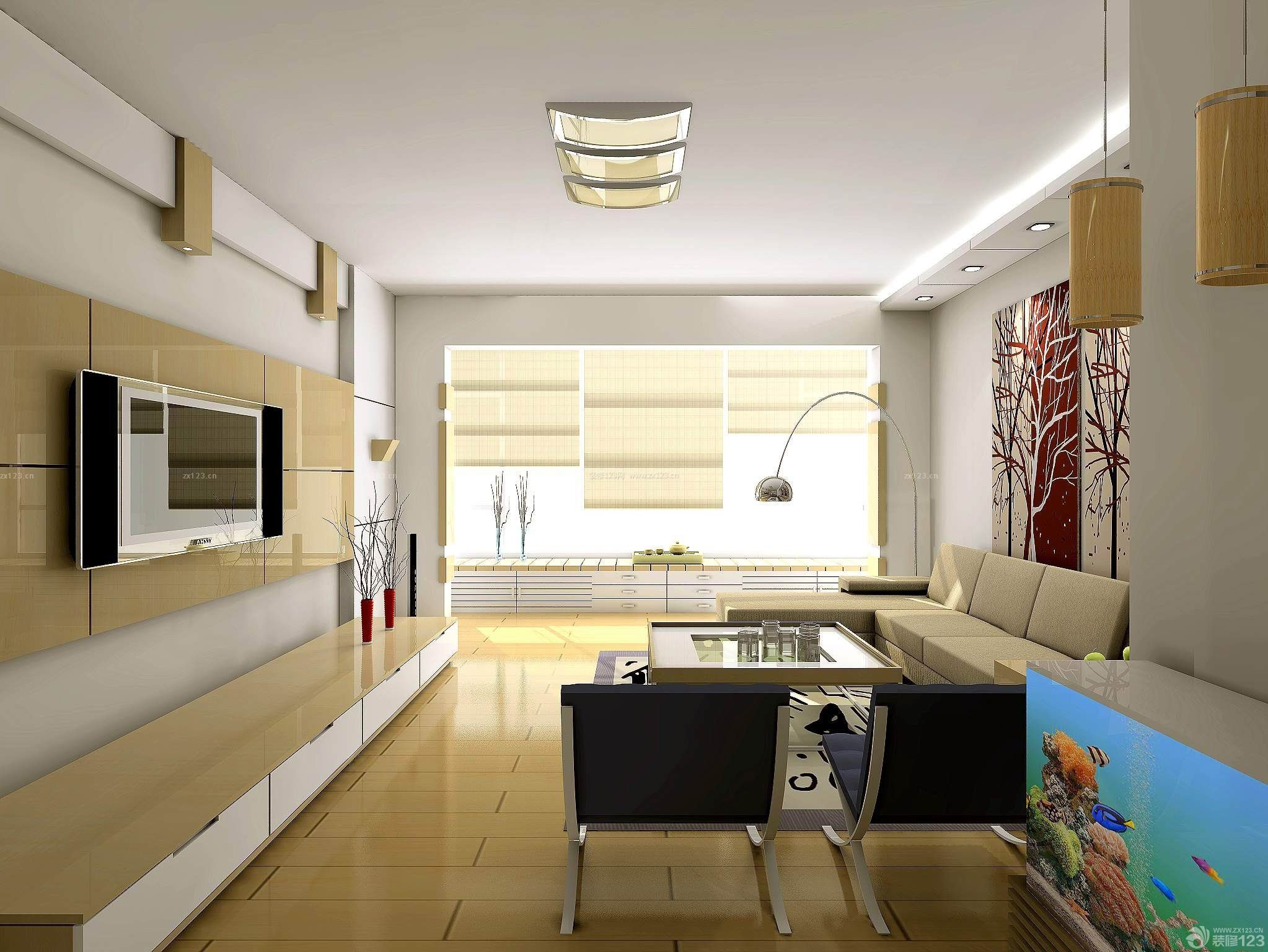 现代70-80平方小户型客厅装修设计图