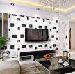 60平米两室一厅小户型黑白电视背景墙装修效果图