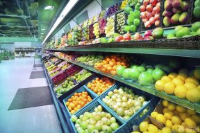 蔬果超市装修效果图 玻璃吊顶装修效果图