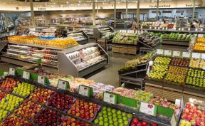 蔬果超市装修效果图 超市货架摆放效果图