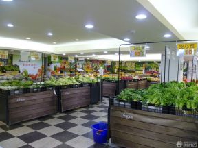 蔬果超市装修效果图 黑白相间地砖装修效果图片