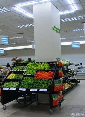 果蔬超市装修效果图 超市柱子装修效果图