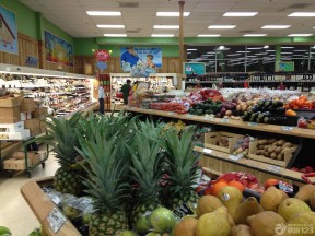 果蔬超市装修效果图 集成吊顶图片