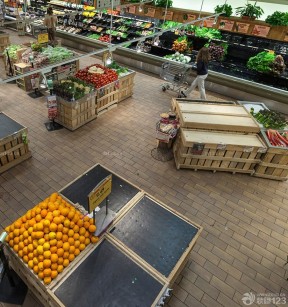 果蔬超市装修效果图 石材地面装修效果图片