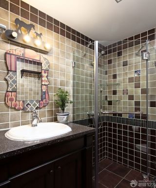 90平方两室两厅瓷砖卫浴装修效果图片