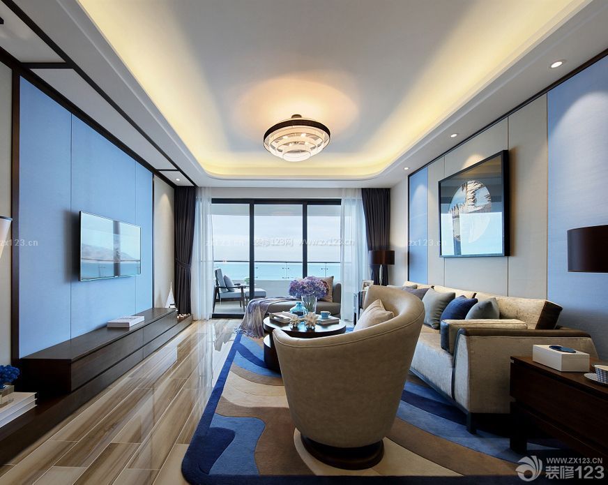 最新100平米两室两厅户型简约客厅装修设计图
