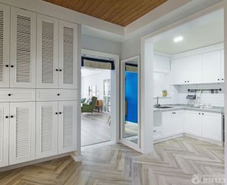 70平米两室一厅简约前卫厨房白色橱柜装修效果图片