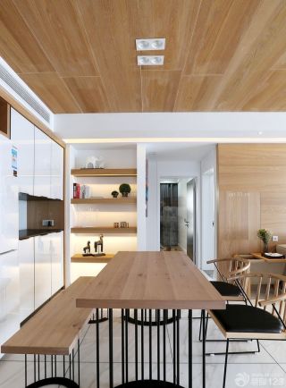 最新100平米两室两厅户型简约餐厅设计装修效果图片