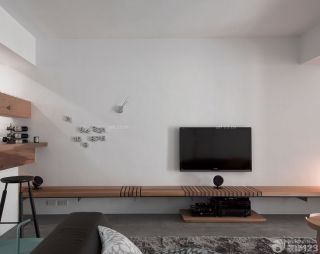 100平米两室两厅户型简约电视墙装修案例