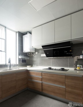 现代70平米两室一厅小厨房整体装饰装修效果图片