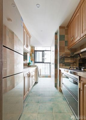 混搭风格70平米两室一厅小厨房装饰装修效果图 