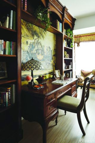 美式70平米的房子书房装修图片