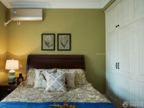 两室一厅90平新房卧室纯色壁纸装修效果图片