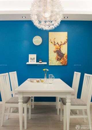 两室一厅90平房屋室内蓝色墙面装修效果图片