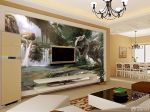 80平米小户型客厅电视墙壁纸图片