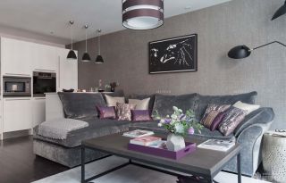 舒适50平米一室一厅小户型布艺沙发装修装饰样板效果图片