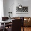 时尚60平小户型客厅餐厅一体玻璃餐桌装修效果图片