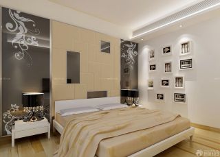 90平米复式小户型卧室床头背景墙装修图片