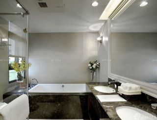90平三室室内大理石包裹浴缸装修效果图片