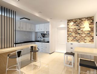 现代70平米小户型厨房白色橱柜装修效果图片