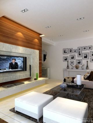 50平一室一厅小户型电视背景墙装修效果图片