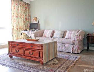 50平一室一厅小户型客厅木箱茶几装修效果图片