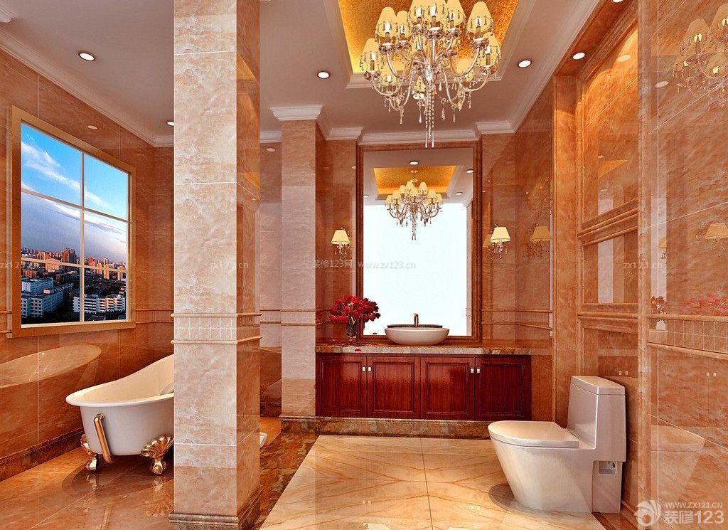 欧式家装90平米小户型浪漫的主卧室卫生间装修效果图