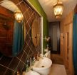 美式90平米小户型浪漫的主卧室卫生间装修设计效果图
