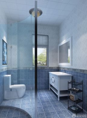 90平米小户型浪漫的主卧室卫生间装修效果图 地中海混搭风格装修图片