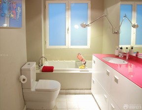 现代90平米小户型浪漫的主卧室卫生间浴室柜装修效果图片