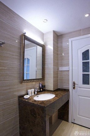 现代90平米小户型浪漫的主卧室卫生间洗手池装修效果图片